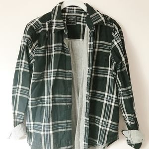 Abercrombie & Fitch Navy Blue Plaid Flannel Shirt